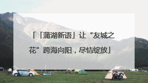 「蒲湖新语」让“友城之花”跨海向阳，尽情绽放