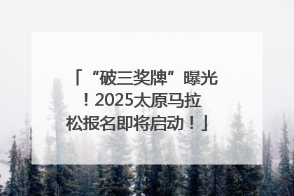 “破三奖牌”曝光！2025太原马拉松报名即将启动！