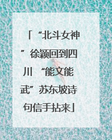 “北斗女神”徐颖回到四川 “能文能武”苏东坡诗句信手拈来