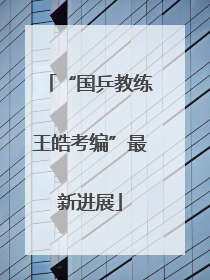 “国乒教练王皓考编”最新进展