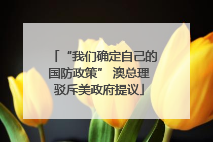 “我们确定自己的国防政策” 澳总理驳斥美政府提议