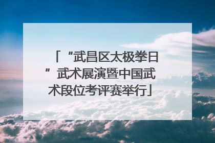 “武昌区太极拳日”武术展演暨中国武术段位考评赛举行