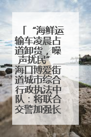“海鲜运输车凌晨占道卸货，噪声扰民” 海口博爱街道城市综合行政执法中队：将联合交警加强长堤路一带巡逻