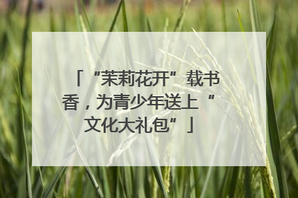 “茉莉花开”载书香，为青少年送上“文化大礼包”