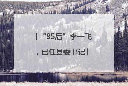 “85后”李一飞，已任县委书记