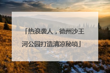 热浪袭人，德州沙王河公园打造清凉秘境