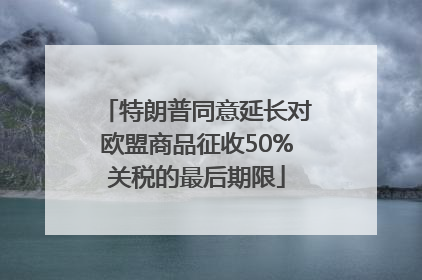 特朗普同意延长对欧盟商品征收50%关税的最后期限