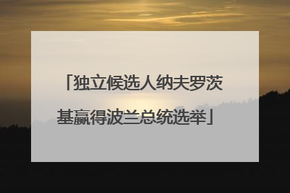 独立候选人纳夫罗茨基赢得波兰总统选举