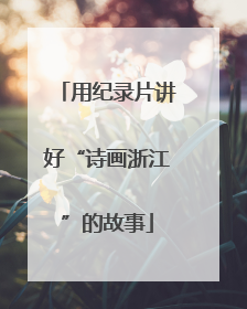 用纪录片讲好“诗画浙江”的故事
