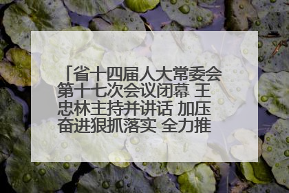 省十四届人大常委会第十七次会议闭幕 王忠林主持并讲话 加压奋进狠抓落实 全力推动支点建设成势见效