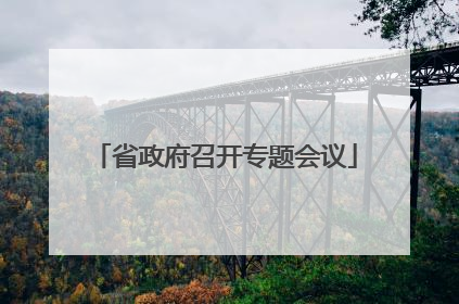 省政府召开专题会议