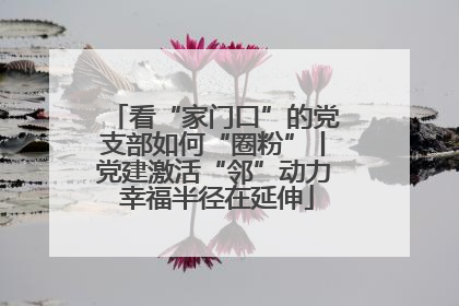 看“家门口”的党支部如何“圈粉”丨党建激活“邻”动力 幸福半径在延伸