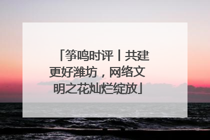 筝鸣时评丨共建更好潍坊，网络文明之花灿烂绽放