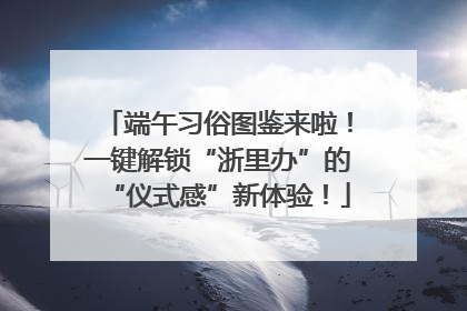 端午习俗图鉴来啦！一键解锁“浙里办”的“仪式感”新体验！