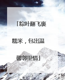 粽叶翻飞裹糯米，包出温馨邻里情
