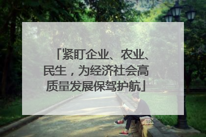 紧盯企业、农业、民生，为经济社会高质量发展保驾护航