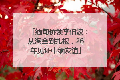 缅甸侨领李伯波：从淘金到扎根，26年见证中缅友谊