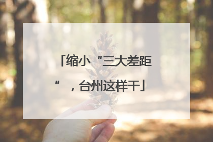 缩小“三大差距”，台州这样干