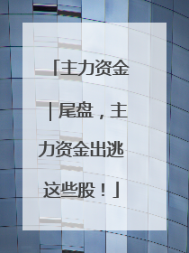主力资金｜尾盘，主力资金出逃这些股！