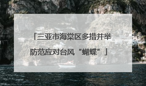 三亚市海棠区多措并举防范应对台风“蝴蝶”