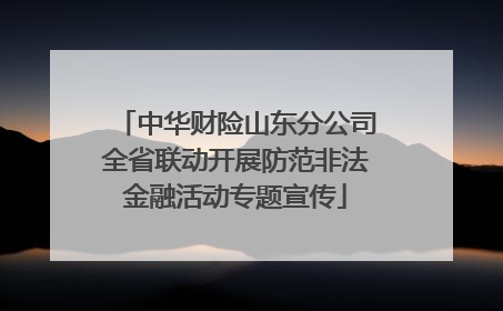 中华财险山东分公司全省联动开展防范非法金融活动专题宣传
