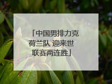 中国男排力克荷兰队 迎来世联赛两连胜