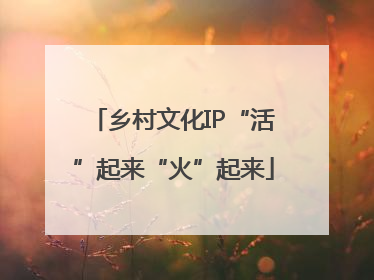 乡村文化IP“活”起来“火”起来
