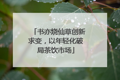 书亦烧仙草创新求变，以年轻化破局茶饮市场