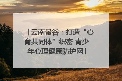 云南景谷：打造“心育共同体”织密 青少年心理健康防护网