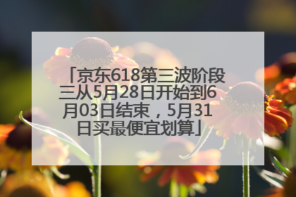 京东618第三波阶段三从5月28日开始到6月03日结束，5月31日买最便宜划算
