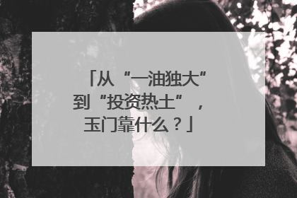 从“一油独大”到“投资热土”，玉门靠什么？