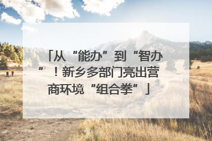 从“能办”到“智办”！新乡多部门亮出营商环境“组合拳”
