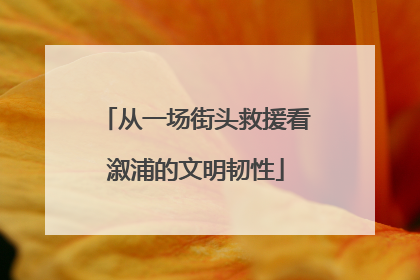 从一场街头救援看溆浦的文明韧性