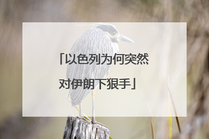 以色列为何突然对伊朗下狠手