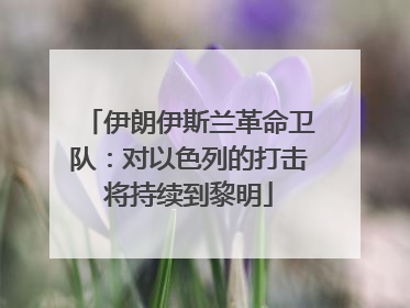 伊朗伊斯兰革命卫队：对以色列的打击将持续到黎明