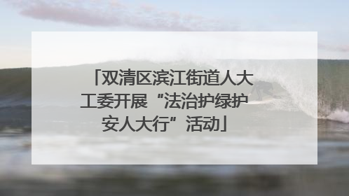 双清区滨江街道人大工委开展“法治护绿护安人大行”活动