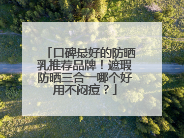 口碑最好的防晒乳推荐品牌！遮瑕防晒三合一哪个好用不闷痘？
