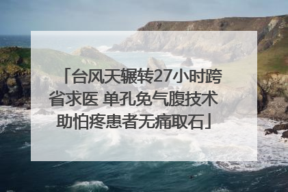 台风天辗转27小时跨省求医 单孔免气腹技术助怕疼患者无痛取石
