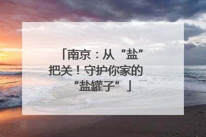 南京：从“盐”把关！守护你家的“盐罐子”