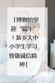 博物馆里迎“端午”！新乡大中小学生学习致敬诚信精神