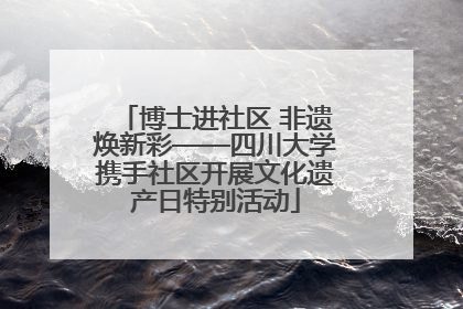 博士进社区 非遗焕新彩——四川大学携手社区开展文化遗产日特别活动