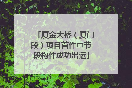 厦金大桥（厦门段）项目首件中节段构件成功出运