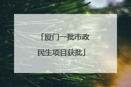 厦门一批市政民生项目获批