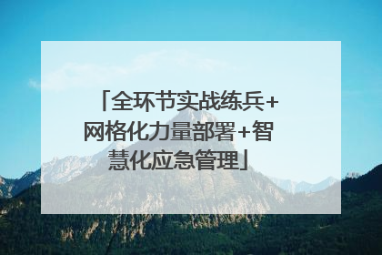 全环节实战练兵+网格化力量部署+智慧化应急管理