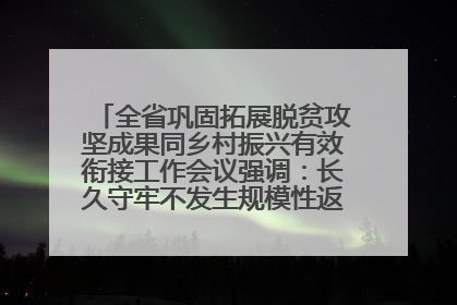 全省巩固拓展脱贫攻坚成果同乡村振兴有效衔接工作会议强调：长久守牢不发生规模性返贫致贫底线 王宁出席并讲话 王予波主持