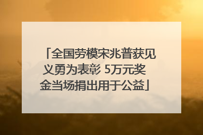 全国劳模宋兆普获见义勇为表彰 5万元奖金当场捐出用于公益