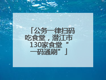公务一律扫码吃食堂，潜江市130家食堂“一码通刷”