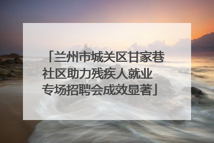 兰州市城关区甘家巷社区助力残疾人就业 专场招聘会成效显著