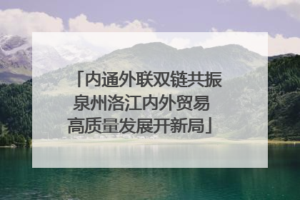 内通外联双链共振 泉州洛江内外贸易高质量发展开新局