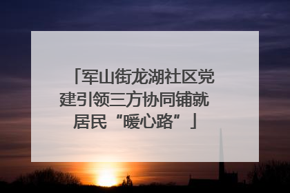 军山街龙湖社区党建引领三方协同铺就居民“暖心路”